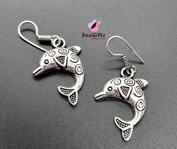 E04845 - Earrings GDS - Dolphin in Circle - Allure Gallery