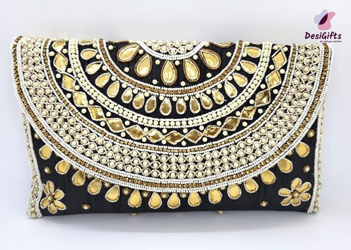 Buy Multi Color Embellished Amara Flapover Clutch With Handle by Lovetobag  Online at Aza Fashions.