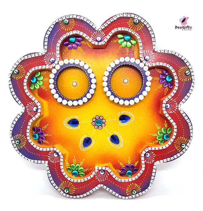 Decorative Wooden Pooja Thali/Plate, POJ# 494