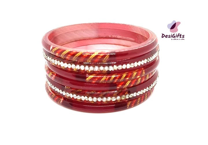 Silk Threded Bangles, Kangan Set of 2, Size 2.8", BGL#505