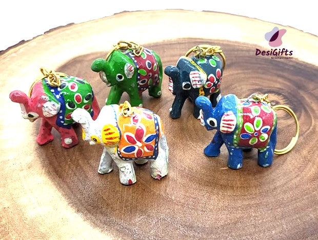 Elephant Clay Keychain, Multicolor Colors, ELC#501