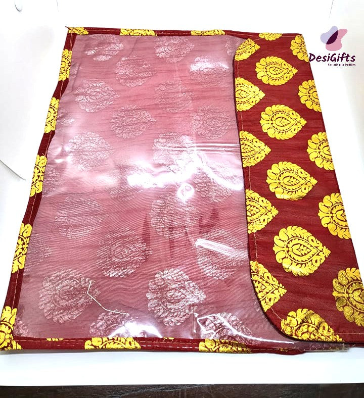 Handmade Barcode Golden/Bandini Sari Bag & Cover, Assorted Colors, WSC#510