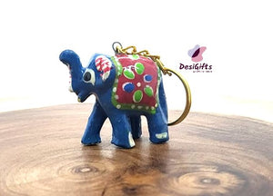 Elephant Clay Keychain, Multicolor Colors, ELC#501