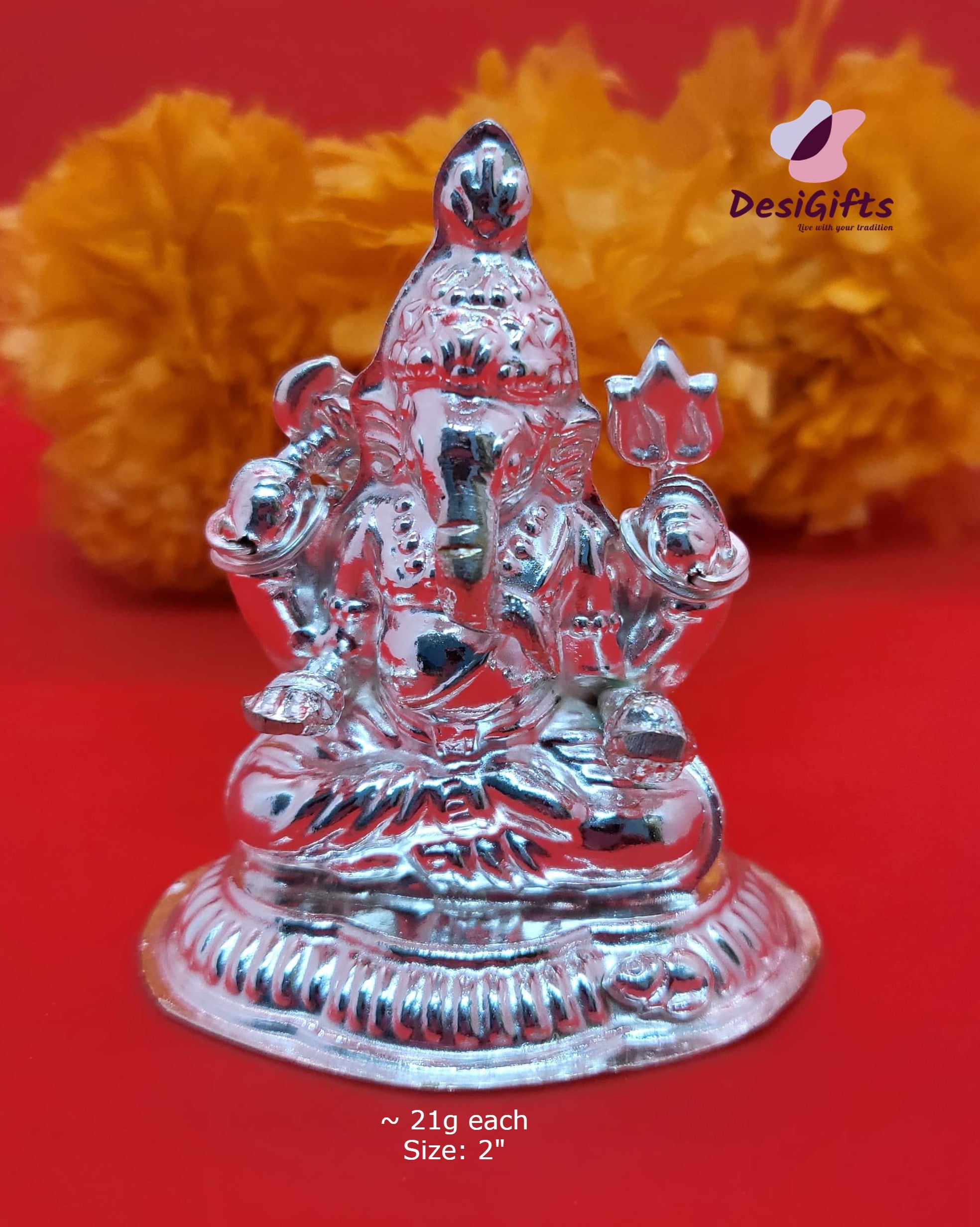 2" Pure Silver Idol of Lord Ganesha, 21g, SLG# 546