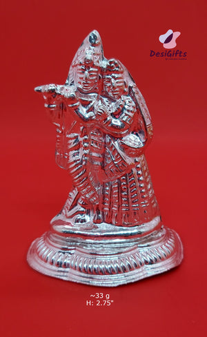 Pure Silver Idol of Radha Krishna Ji, 33g, SLD# 548