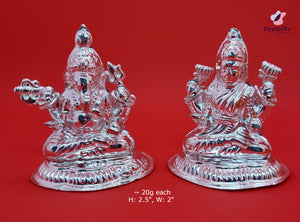 40g Fine Silver Idol of Lord Lakshmi-Ganesha, SLG# 543