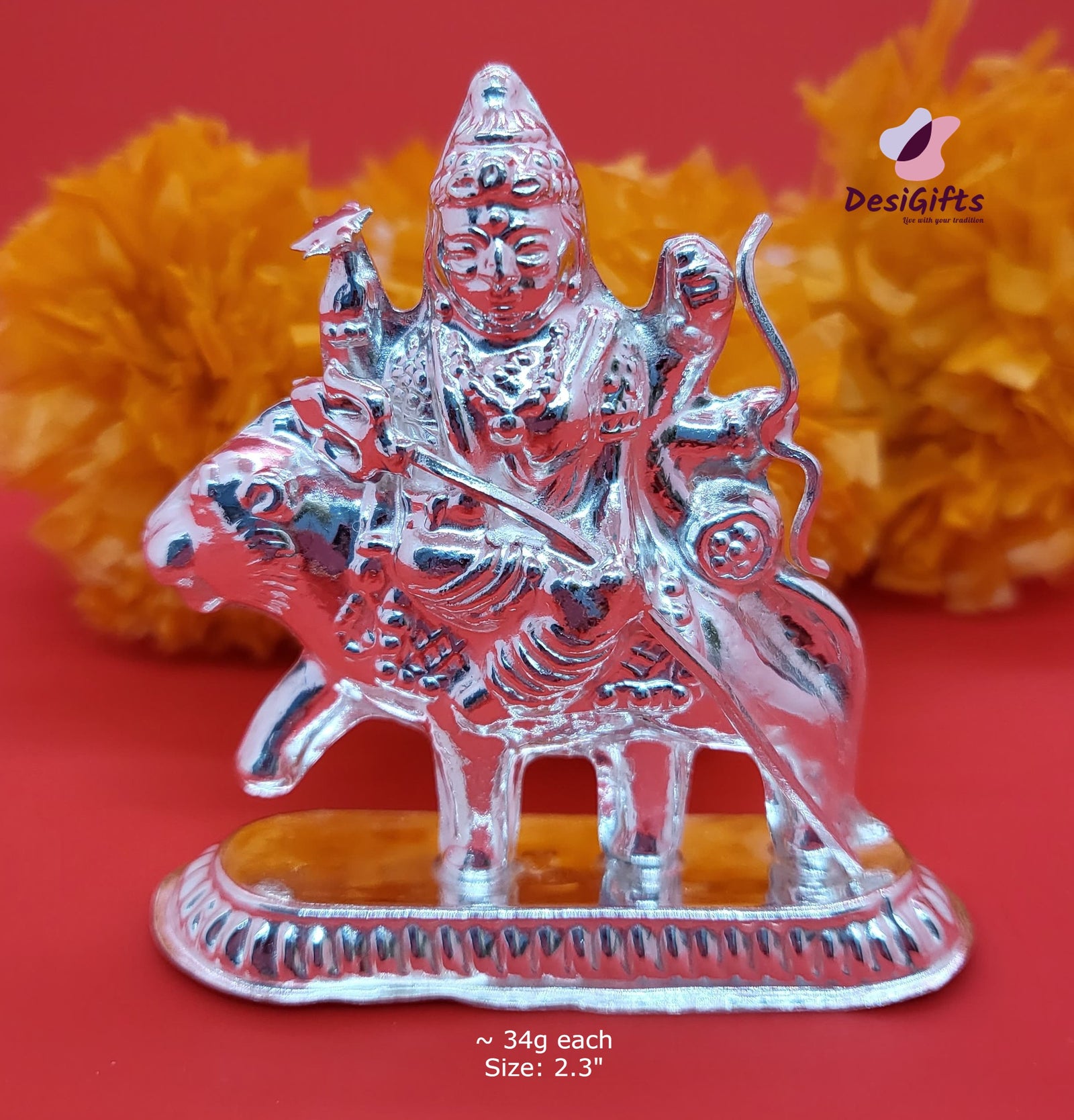 Pure Silver Idol of Goddess Durge, 34g, SLD# 547