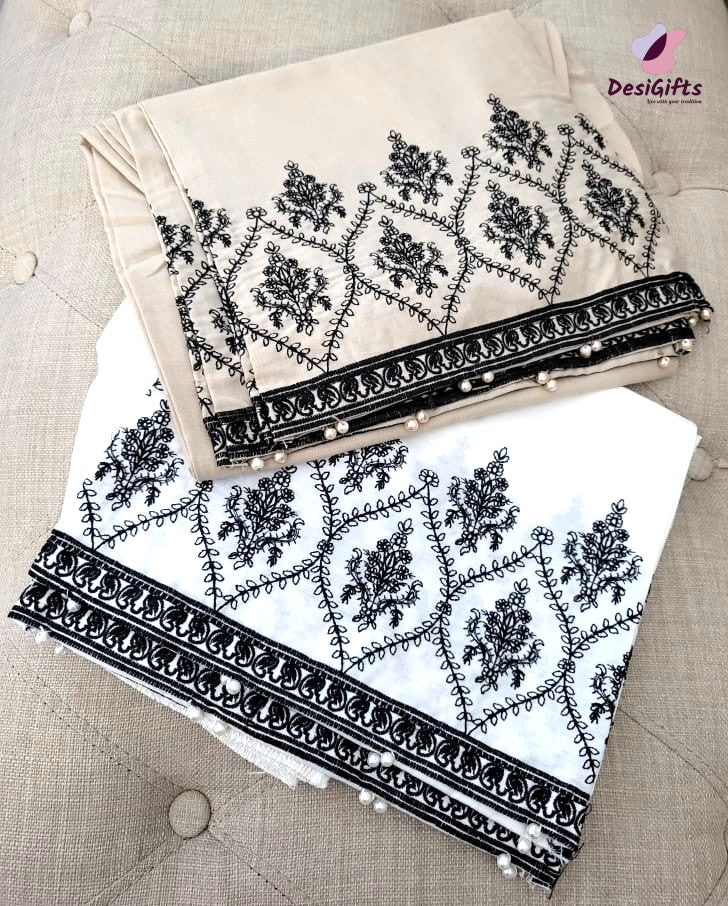 Palazzo Pants with Bottom Embroidery, Design WMN #522