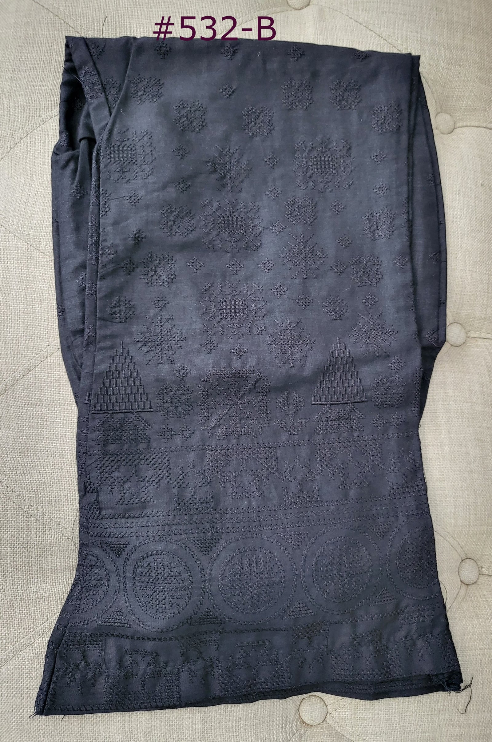 Black Palazzo Pants with Embroidery, Design WMN #523