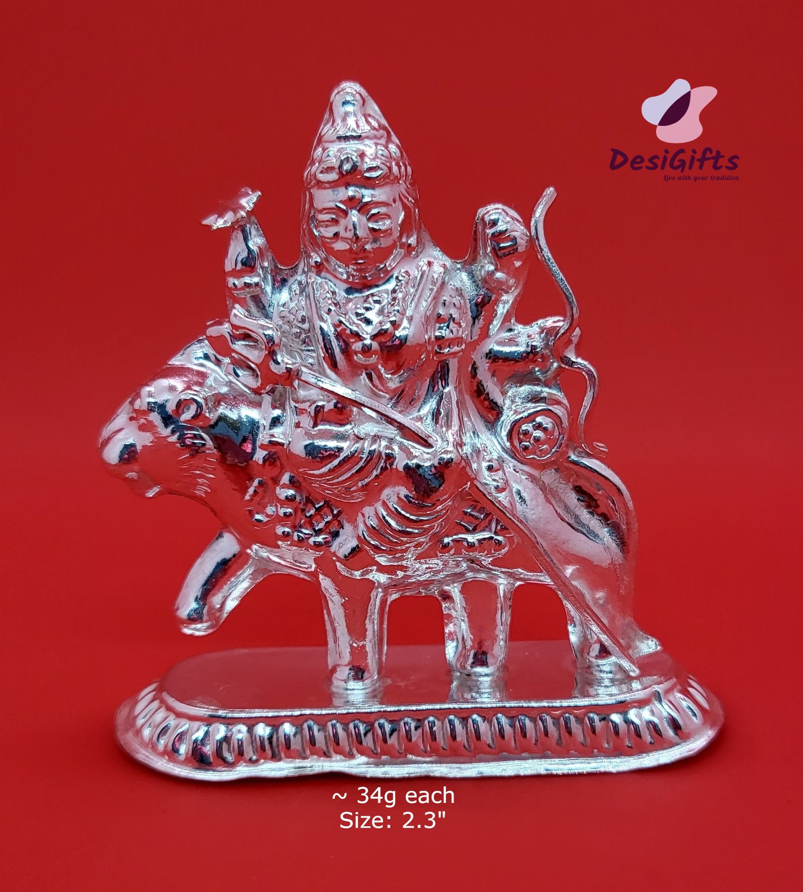 Pure Silver Idol of Goddess Durge, 34g, SLD# 547