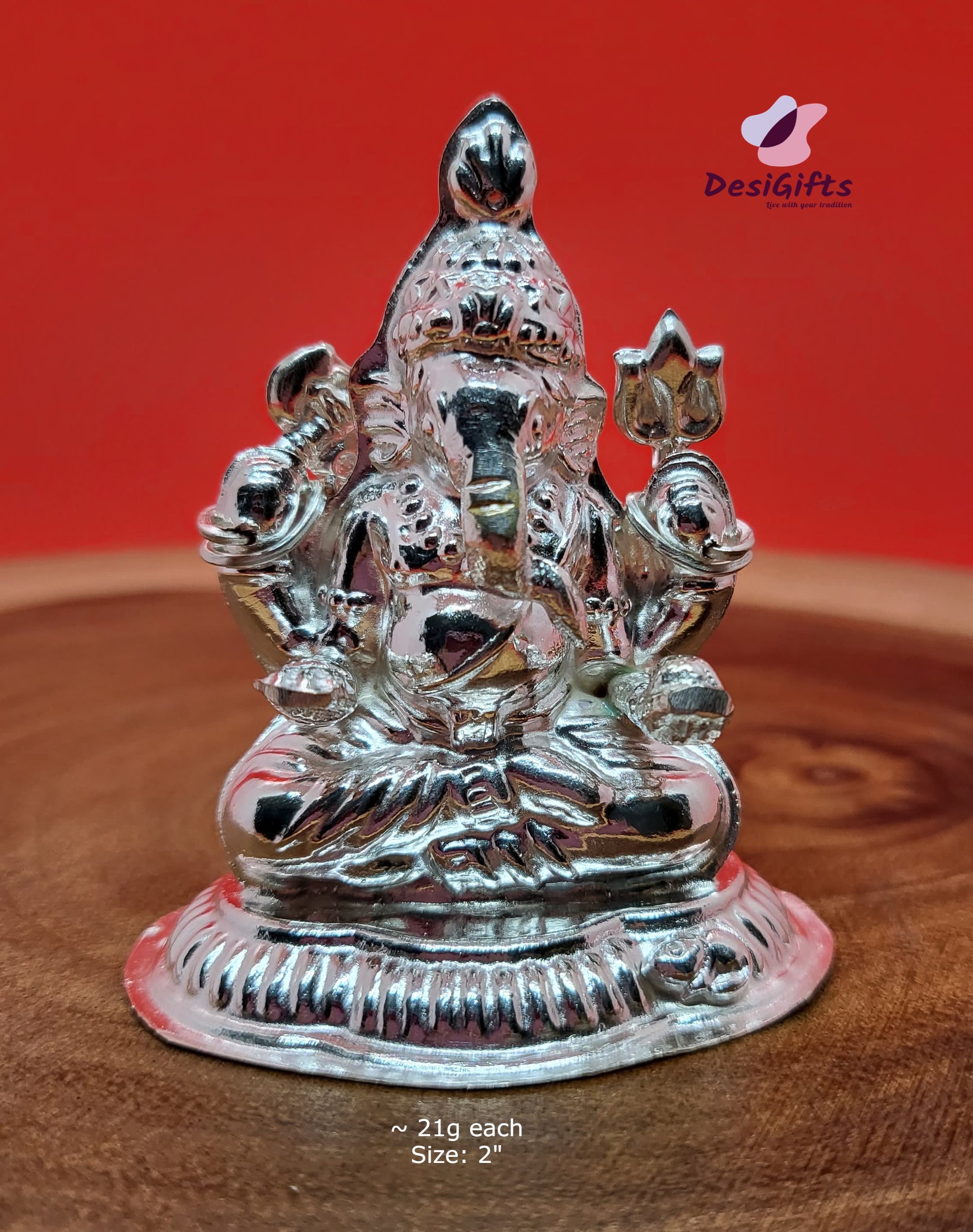 2" Pure Silver Idol of Lord Ganesha, 21g, SLG# 546