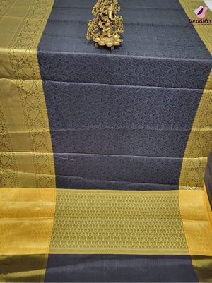 Elegant Super soft Crepes Sari with Golden Zari, SARI# 612