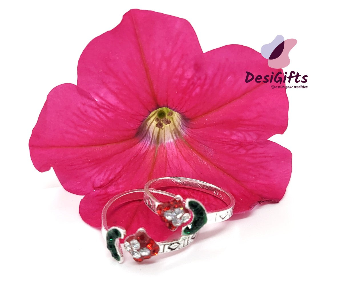 Pure Silver Adjustable Toe Rings, SLTR# 620