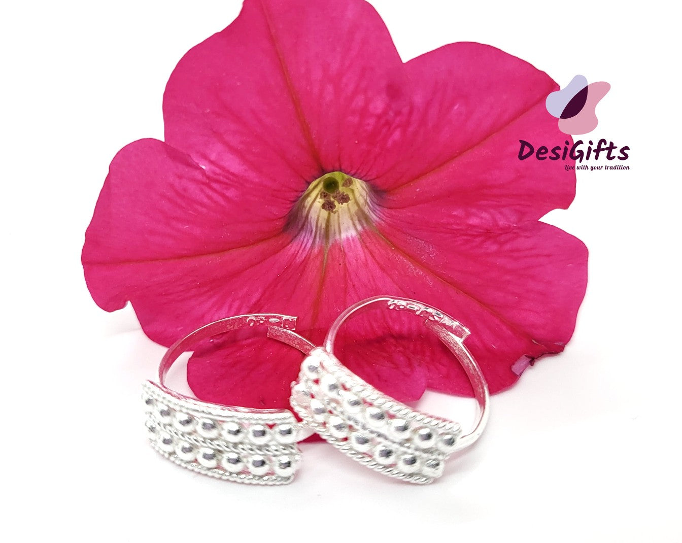 Pure Silver Free Size Indian Toe Rings, SLTR# 616