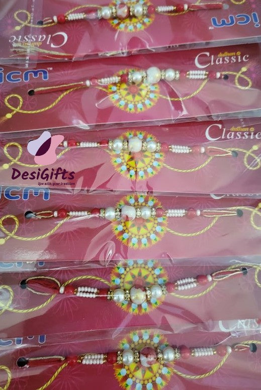 Silk Thread Rakhi Design-5, Pack of 6, RAK# 649