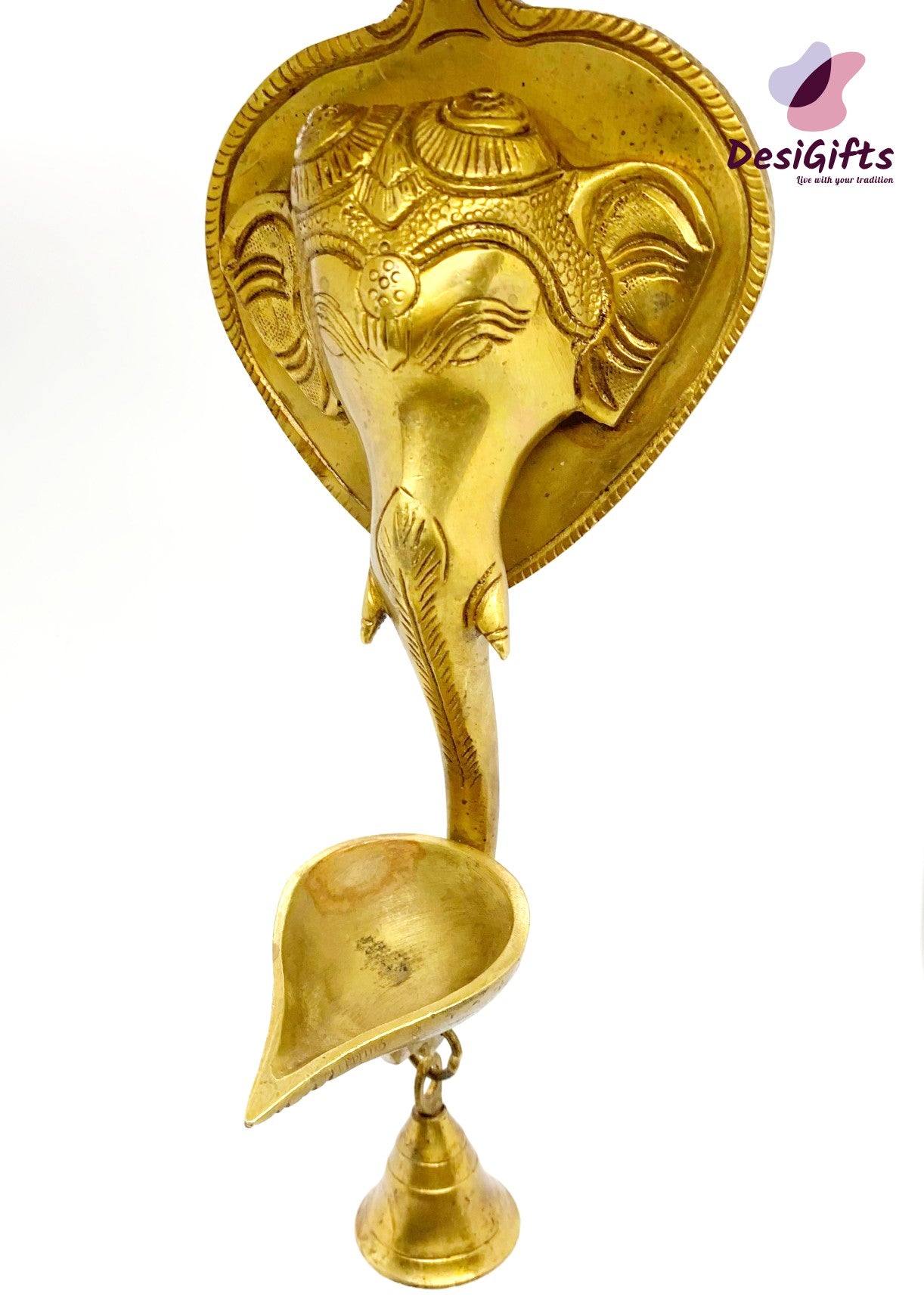 Ganesha Hanging Diya with Single Bell, GHDB#177