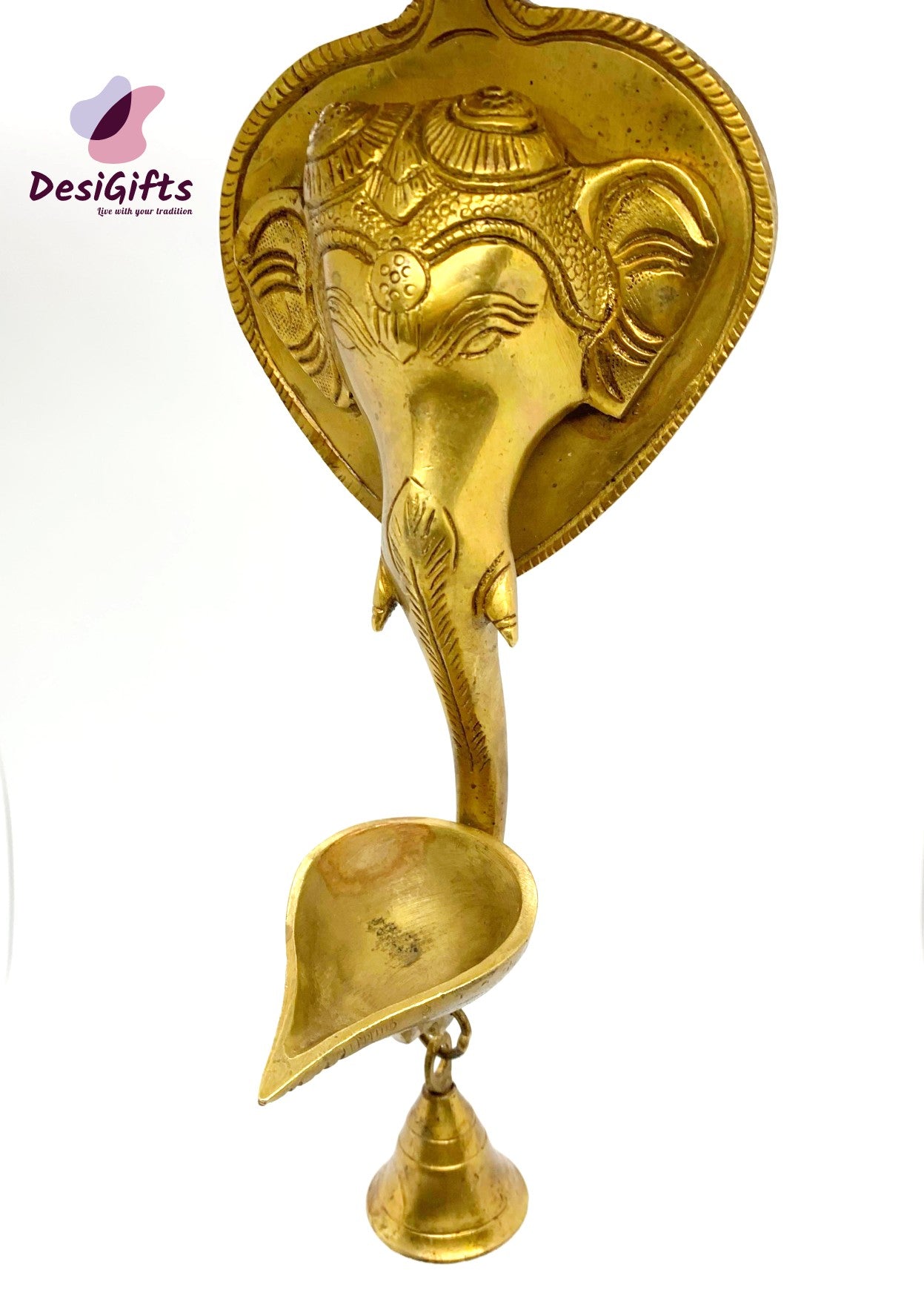 Ganesha Hanging Diya with Single Bell, GHDB#177