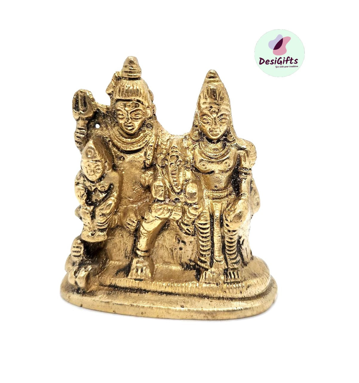 2.5" Lord Shiv Parivar, Brass Idol, Design: SPM#923