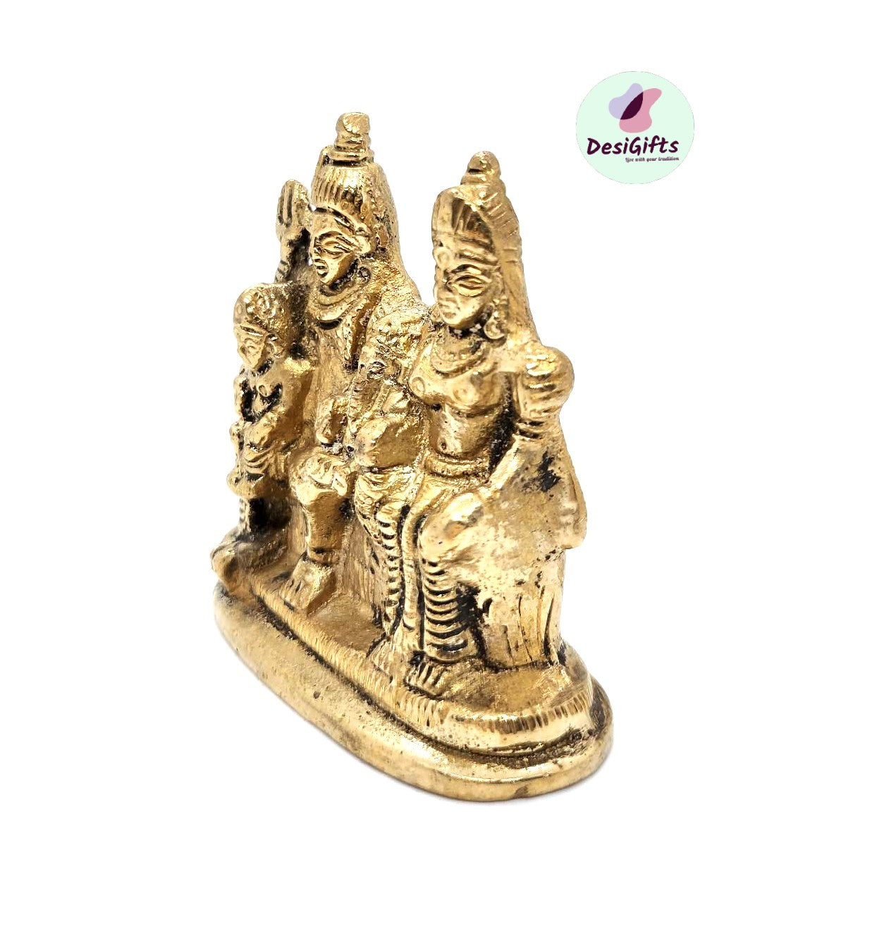 2.5" Lord Shiv Parivar, Brass Idol, Design: SPM#923