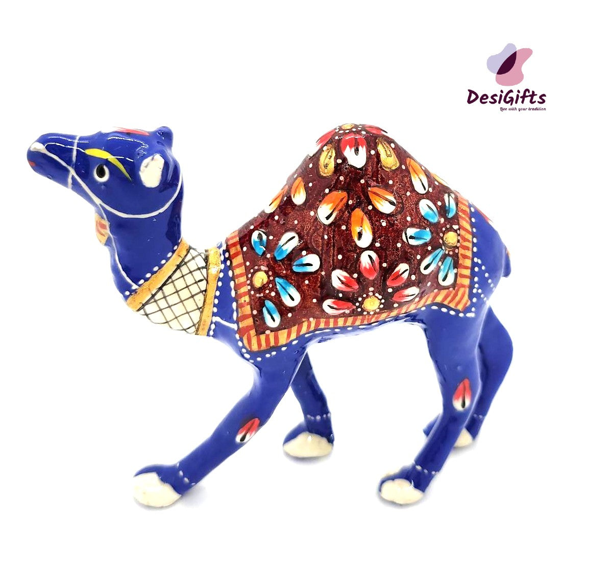 4" Handcrafted Painted Camel Statue, ELC#945