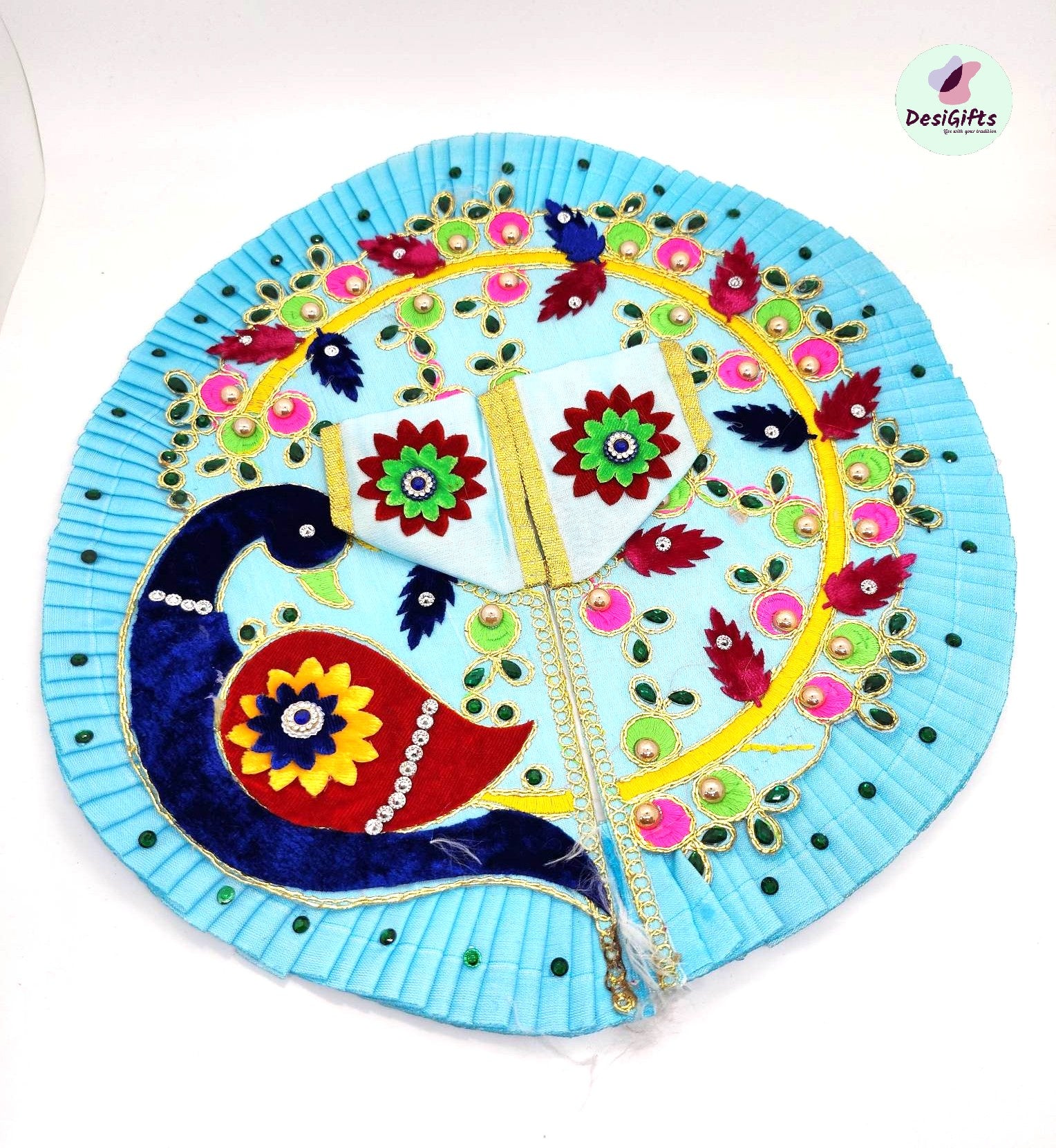 Peacock Design Bal Gopal ji Poshak in Size 6, RKF#959