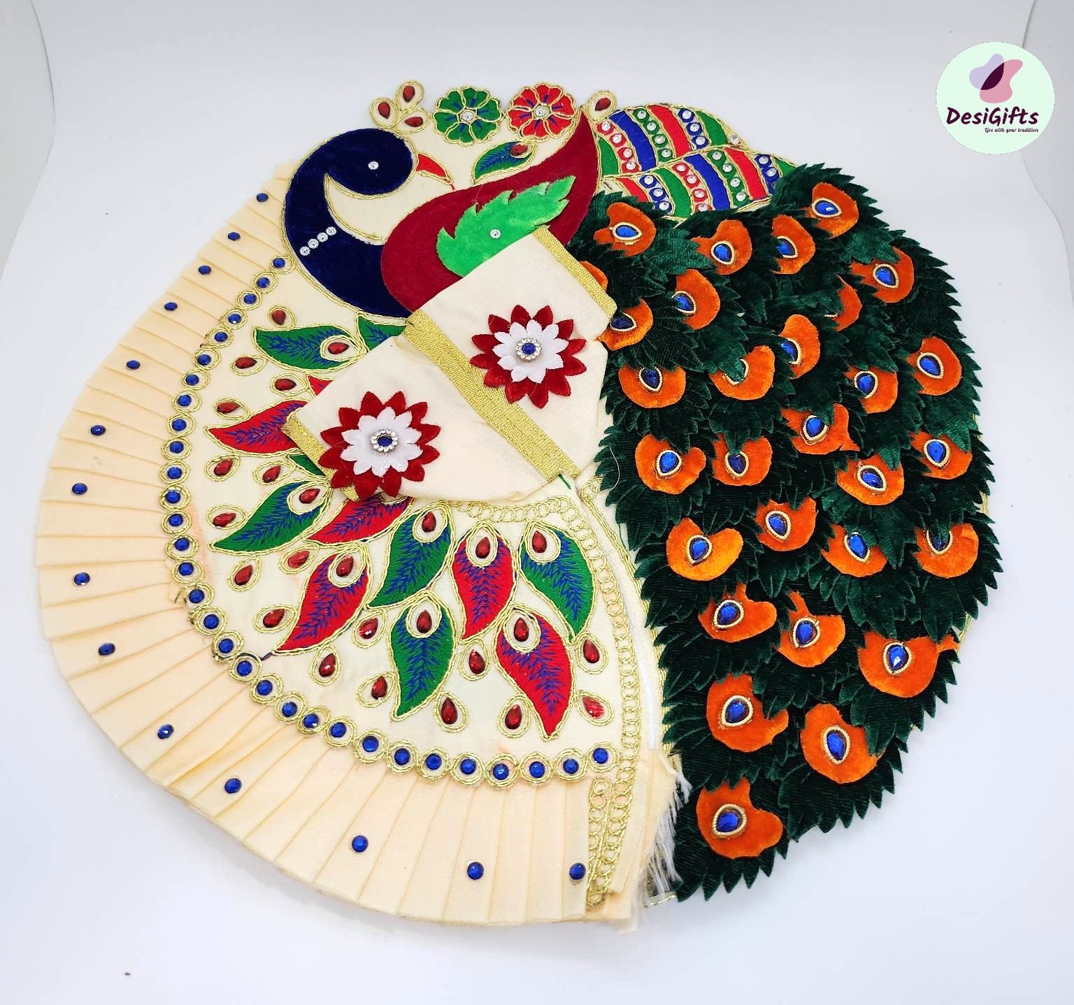 Peacock Design Bal Gopal ji Poshak in Size 6, RKF#959