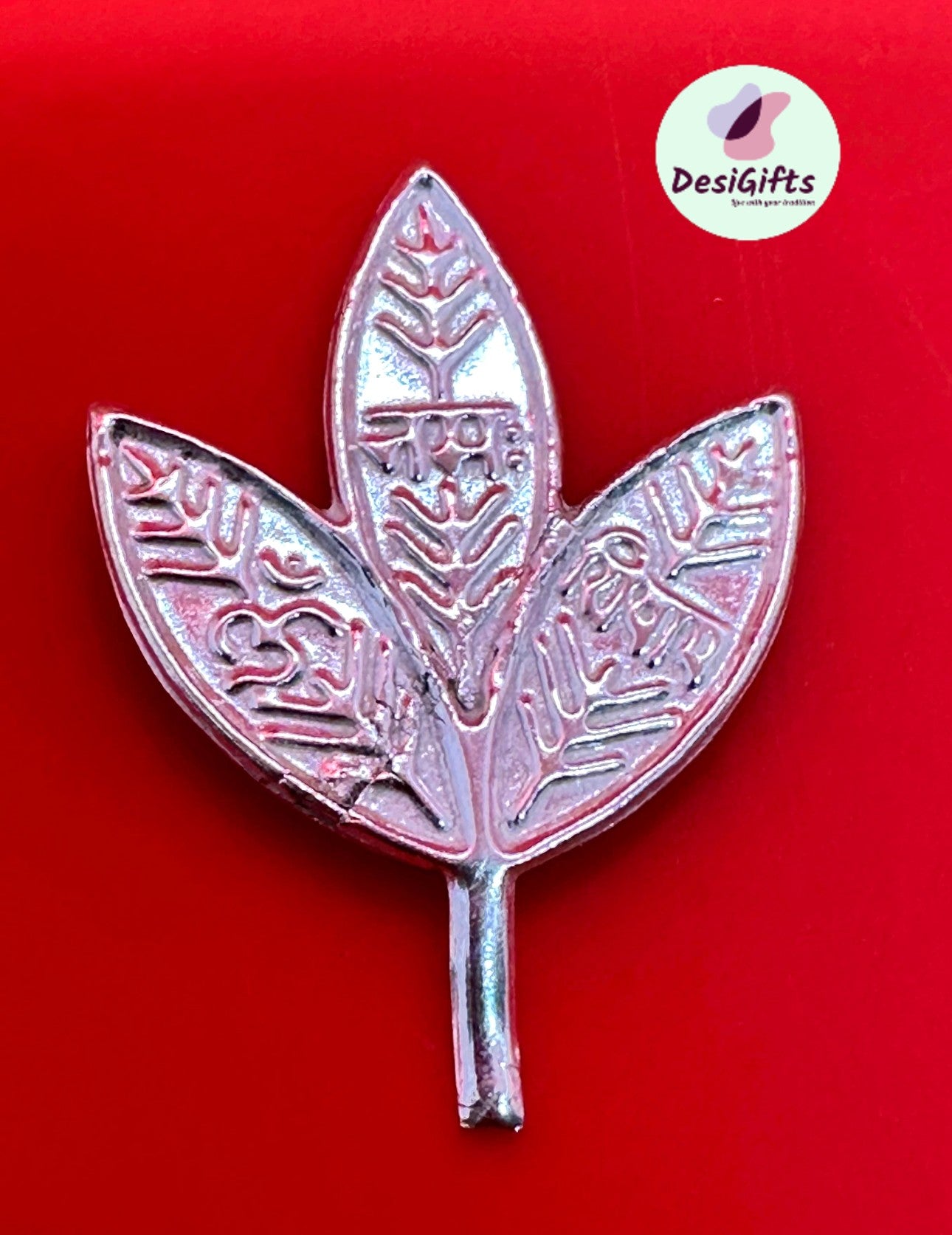 1.5" Pure Silver Bel Patra for Lord Shiva Pooja, ~2g, SLD# 550