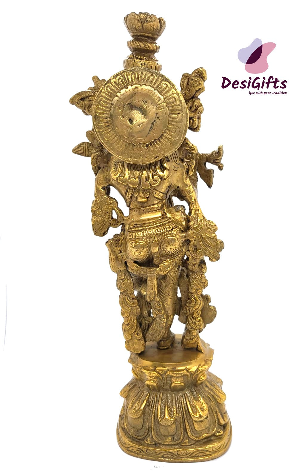 Lord Krishna Statue, 12" Height, Brass , KSB# 708