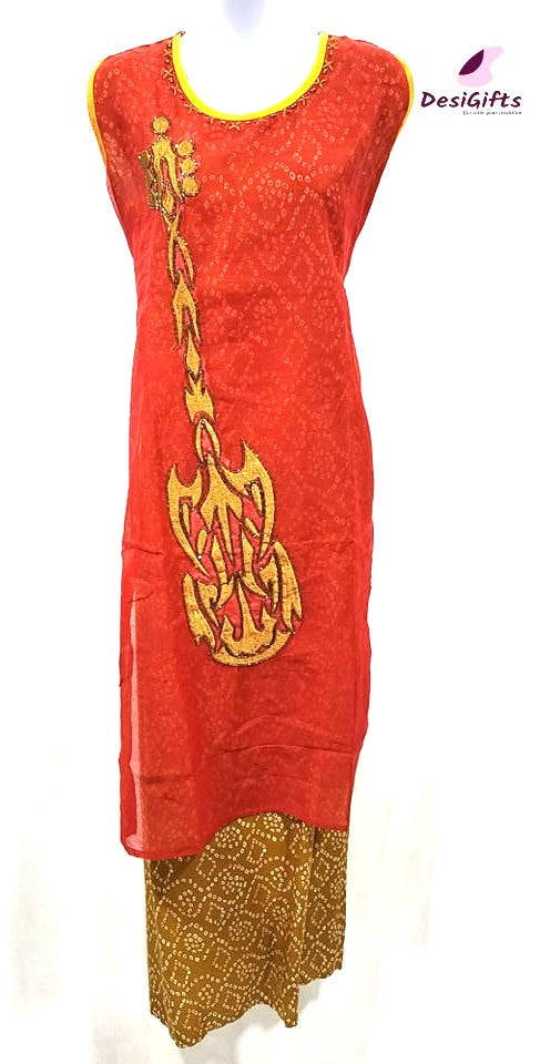 Full Length Ethnic Gown in Red/Brown, Design GWN # 458