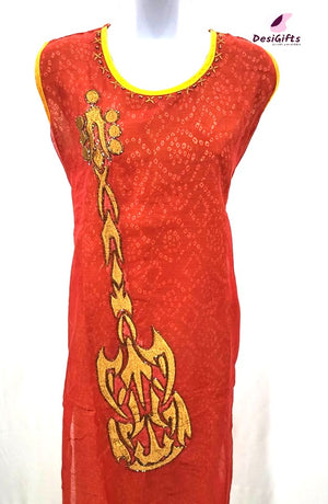 Full Length Ethnic Gown in Red/Brown, Design GWN # 458