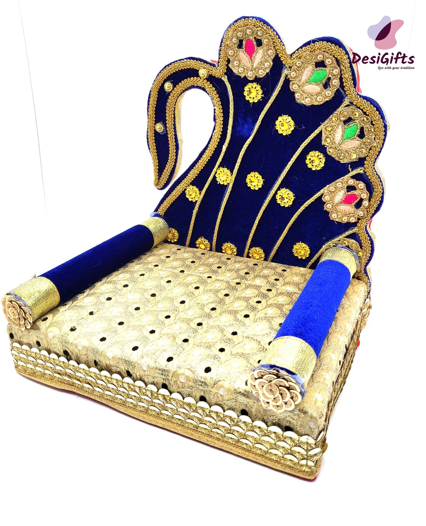 Wooden Peacock Krishna Aasan, Singhasan, Throne for Laddu Gopal, KRS# 675