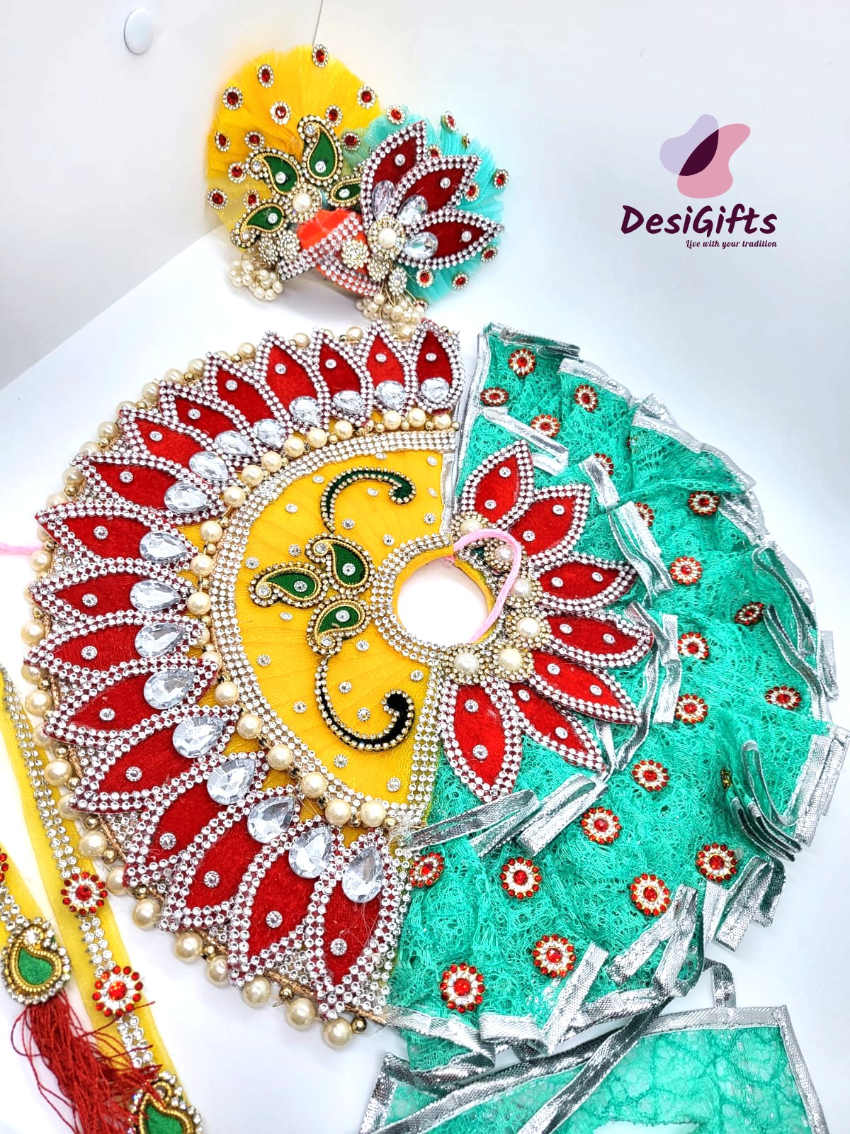 Divine Gopal ji Dress /Elegant Krishna Poshak, RKF#848