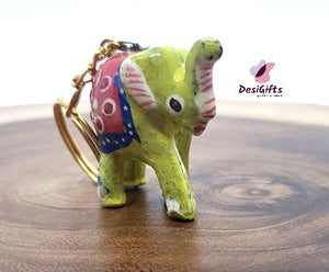 Elephant Clay Keychain, Multicolor Colors, ELC#501 Set of 10 Keychains