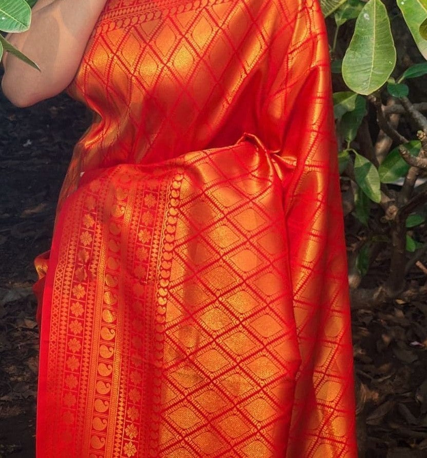 Pure Kanchipuram Handwoven Butta Silk Sari, SARI- 614