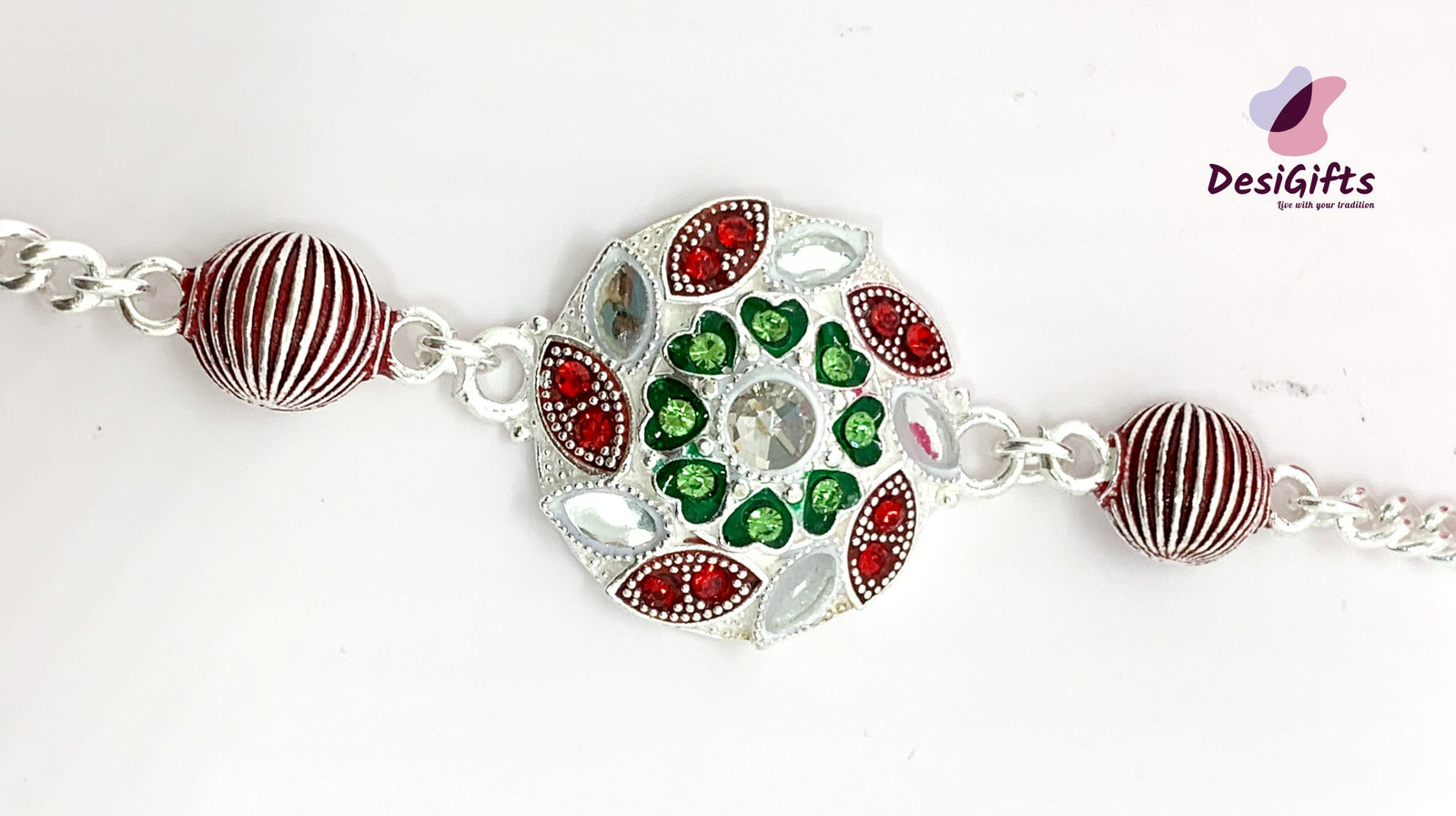 Silver Rakhi Floral design , SLD# 636
