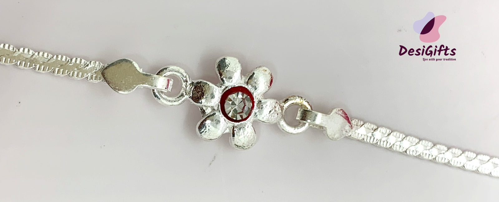 Silver Floral Design Rakhi, SLD# 639