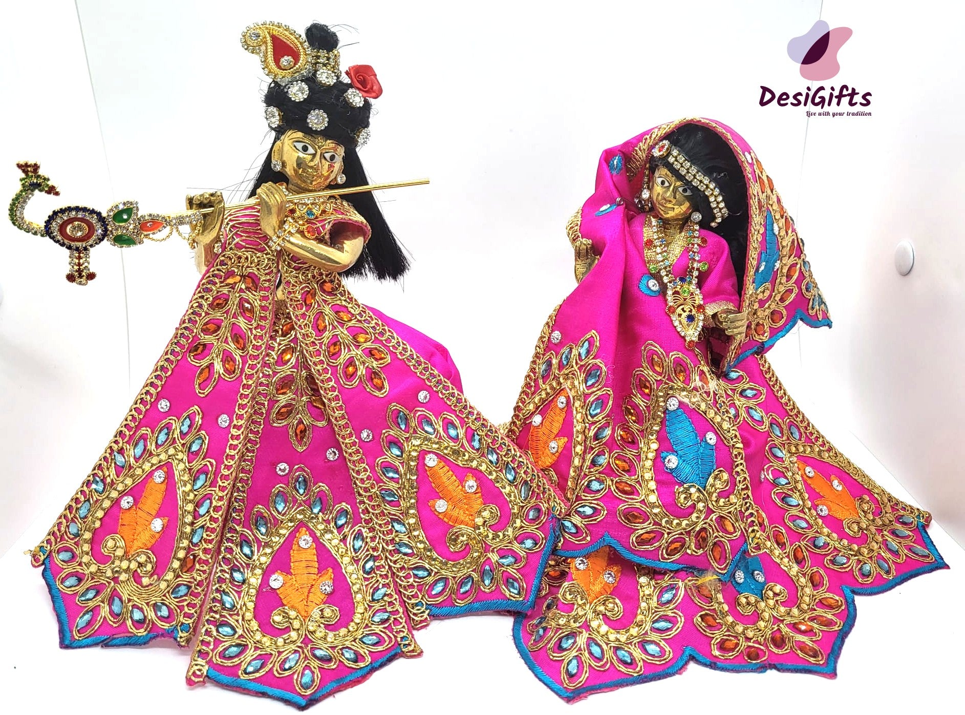 Buy Radhe Krishna Dress Set For 1.5 feet Idol 12 Inches (3 No) Online at  Low Prices in India - Amazon.in