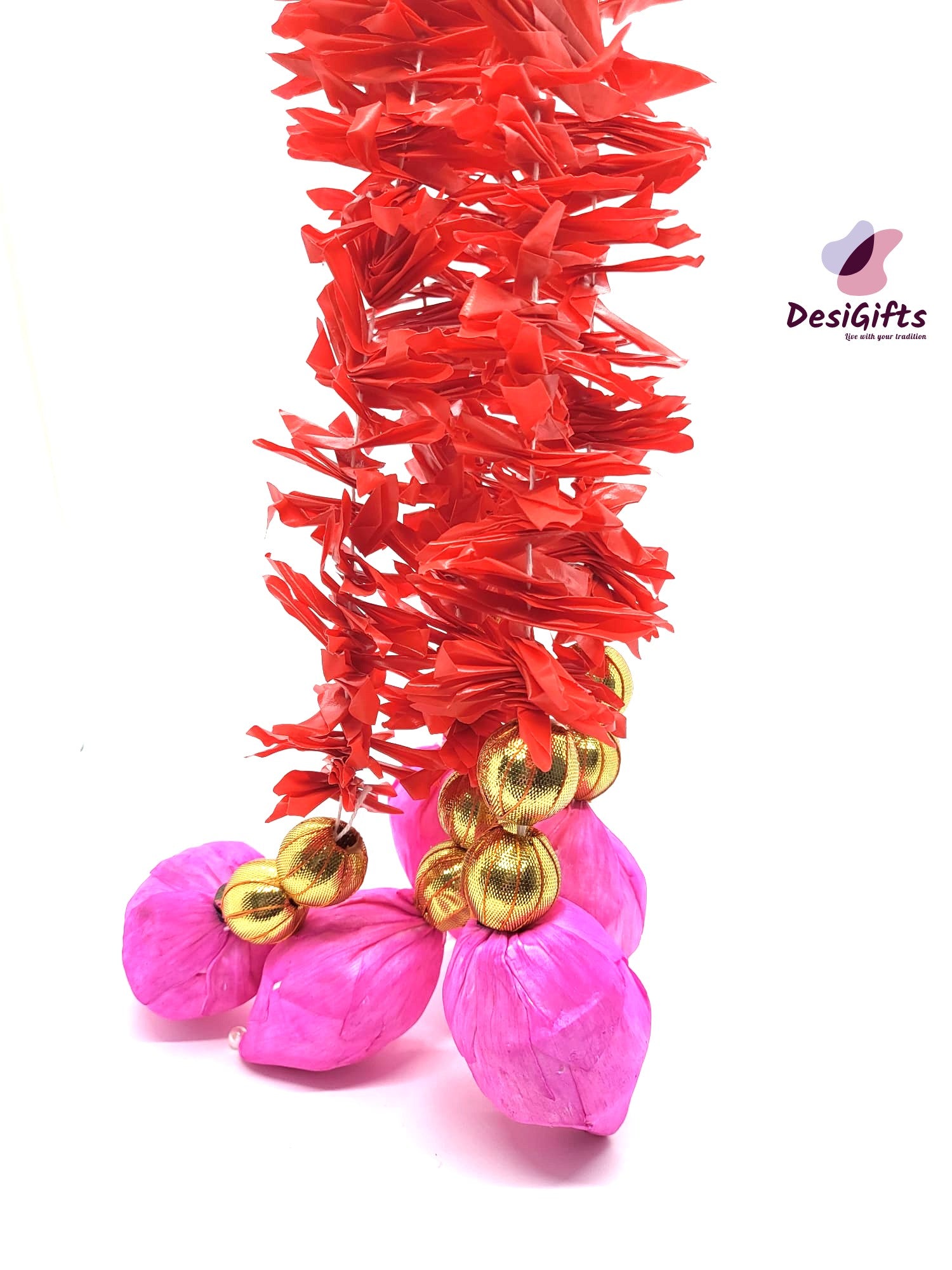 14" Lotus Buds Mogra Strings Wall hanging Decor, Set of 2, HDR#703