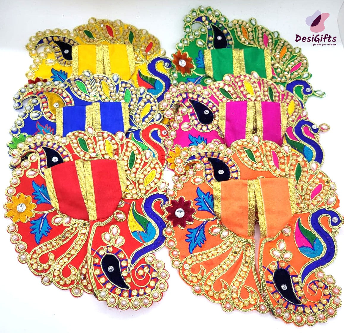 Handmade Bal Gopal ji Dress in 5 Sizes/Elegant Krishna Poshak, RKF#855