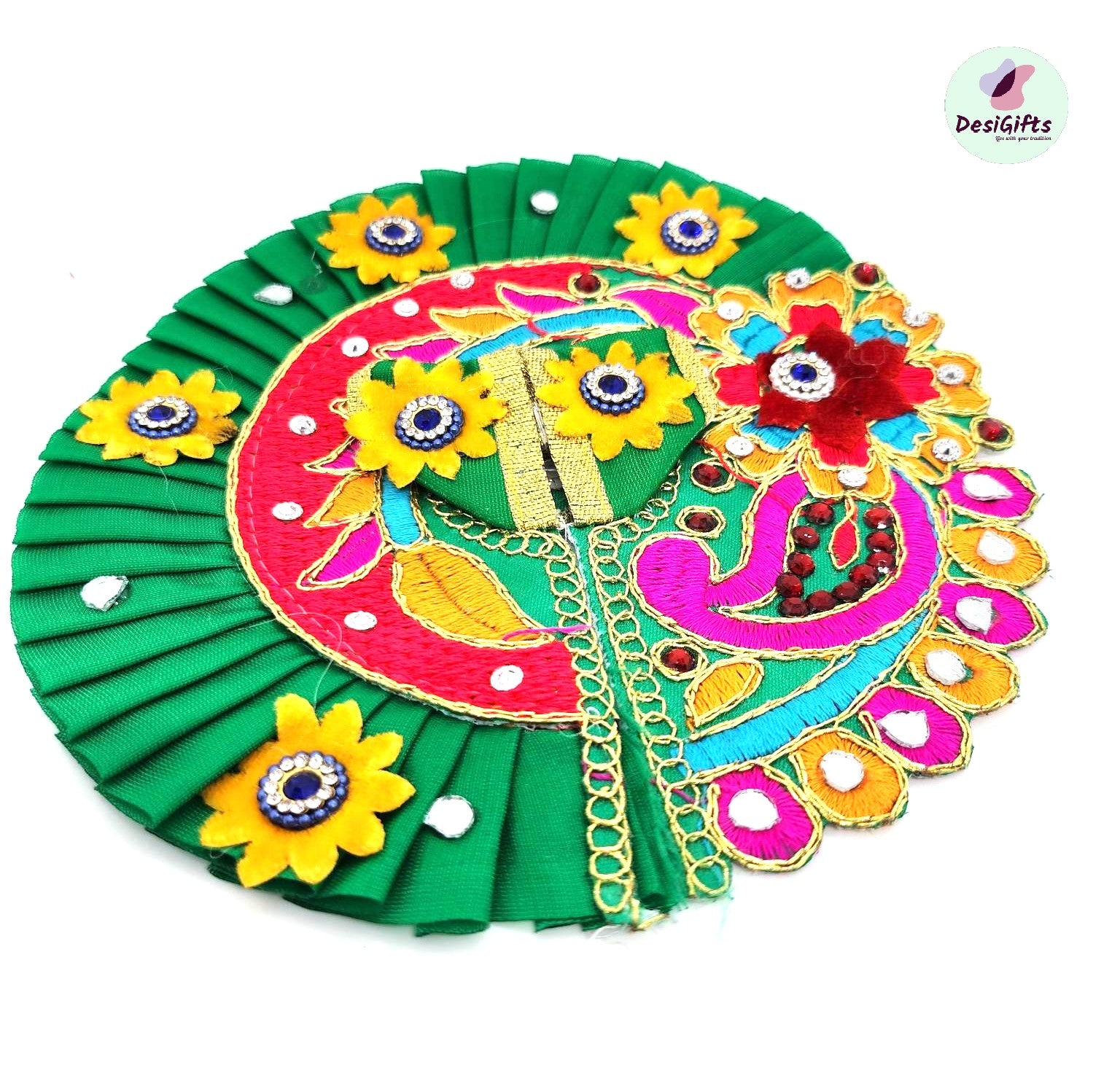 Flowery Design Laddu Gopal ji Poshak in Size 2, RKF#957