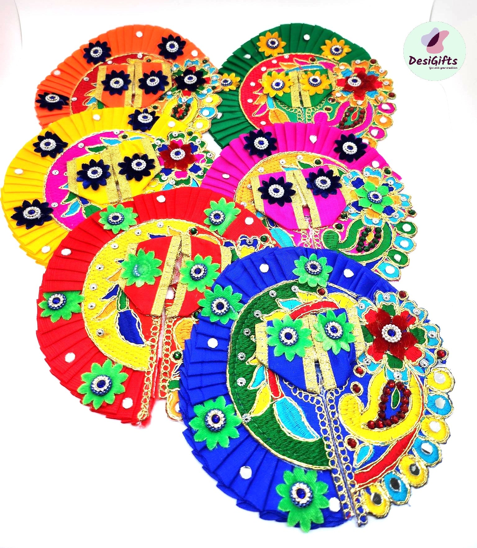 Flowery Design Laddu Gopal ji Poshak in Size 2, RKF#957