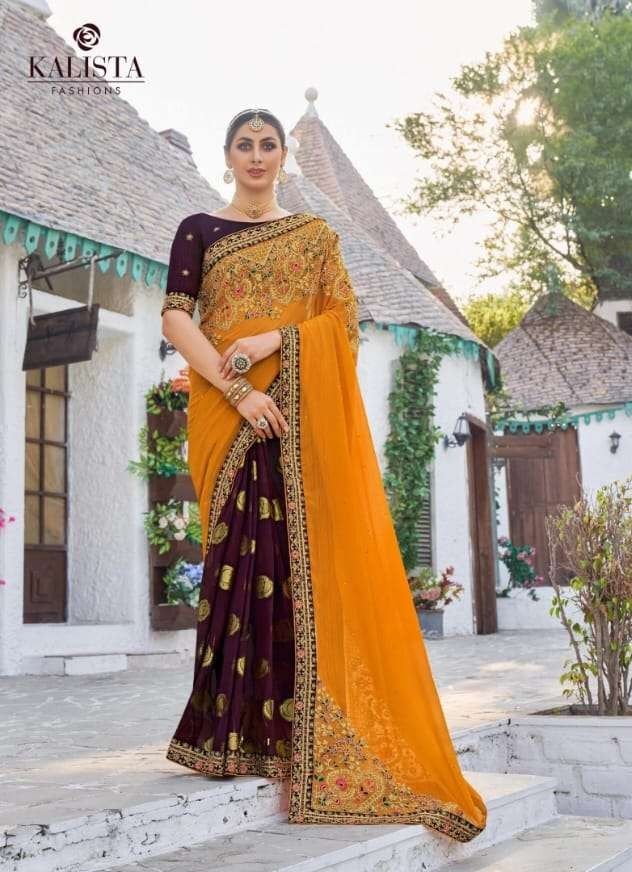 Designer Full Embroidery Saree, Honey Shade, SARI#969