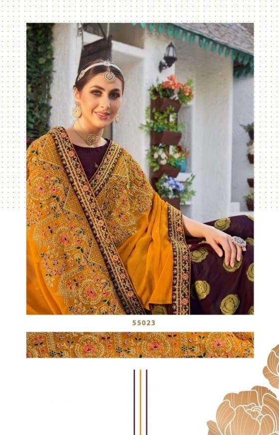 Designer Full Embroidery Saree, Honey Shade, SARI#969