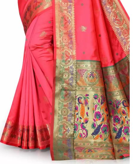 Silk Mayuri Pethani Saree, Pink Shade, SARI#975