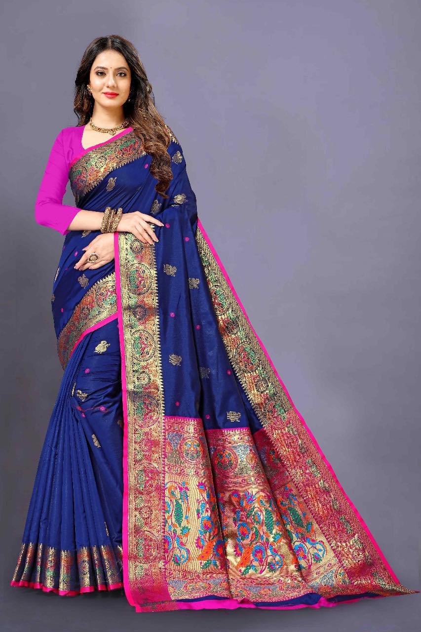 Silk Mayuri Pethani Saree, Blue Shade, SARI#978