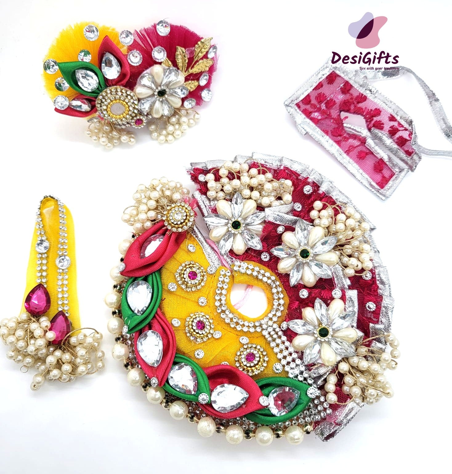 Divine Bal Gopal ji Dress /Elegant Krishna Poshak, RKF#850