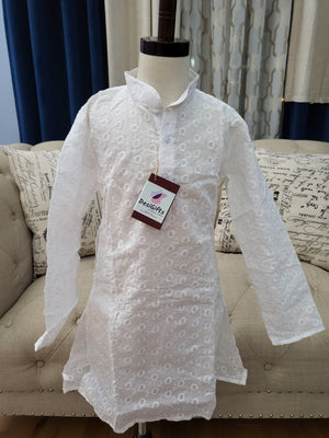 2 Piece Boy's Cotton Dress - Design# B-WHT-298