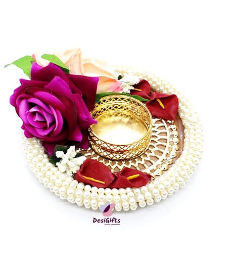 Candle Holder with Pearls & Roses, CHM#210