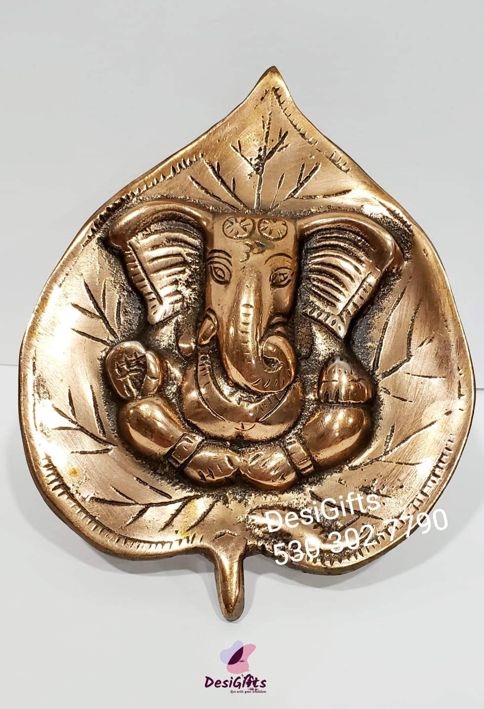 Lord Ganesha Wall Hanging on Leaf, 6 colors