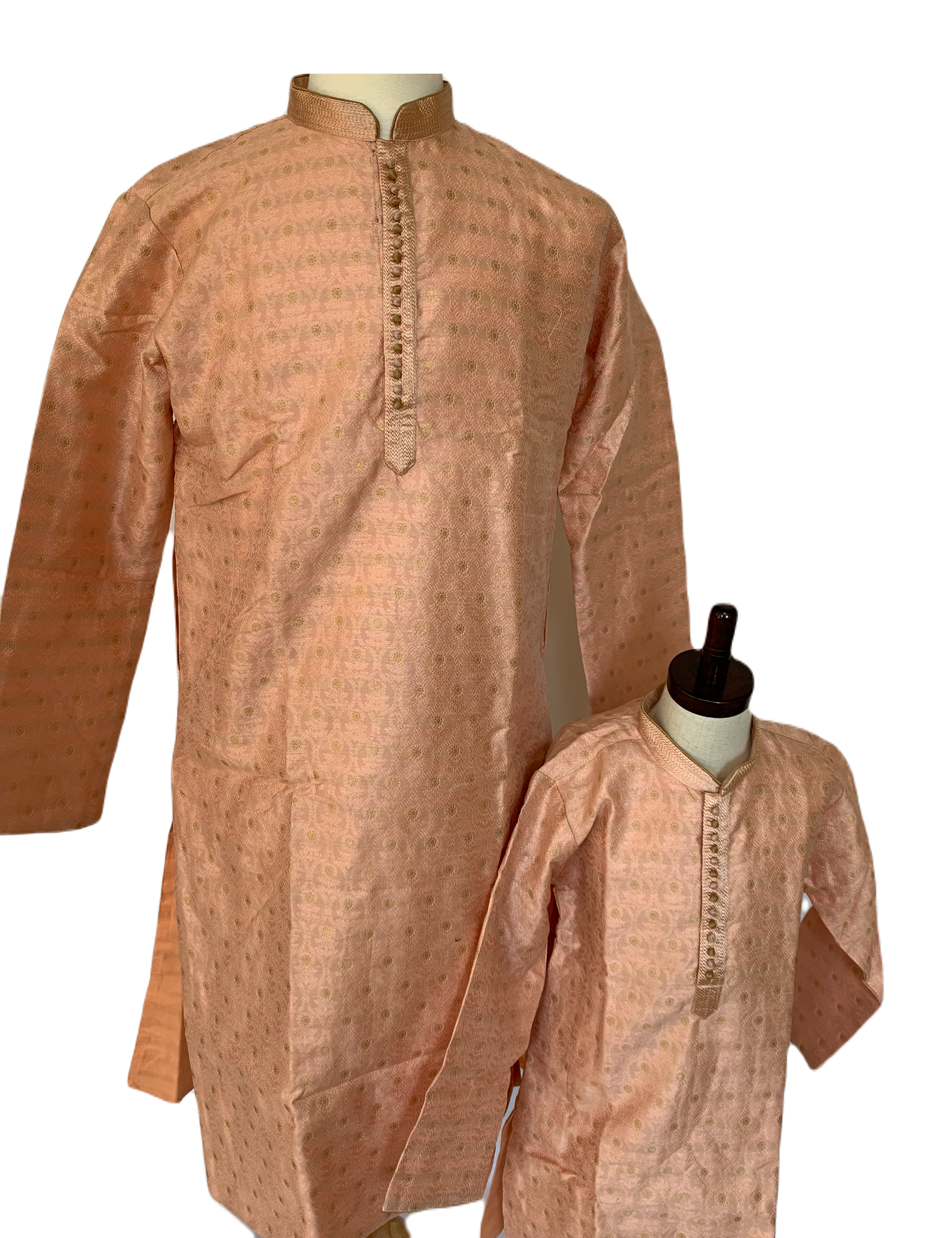 Size 7, Peach Shade Cotton Silk Kurta Pajama Set- DM- 586